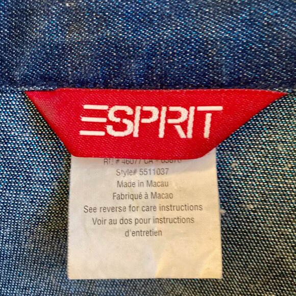 ESPRIT Vintage Blue Jean 3/4 Sleeve Jean Jacket Size Small - Picture 4 of 9